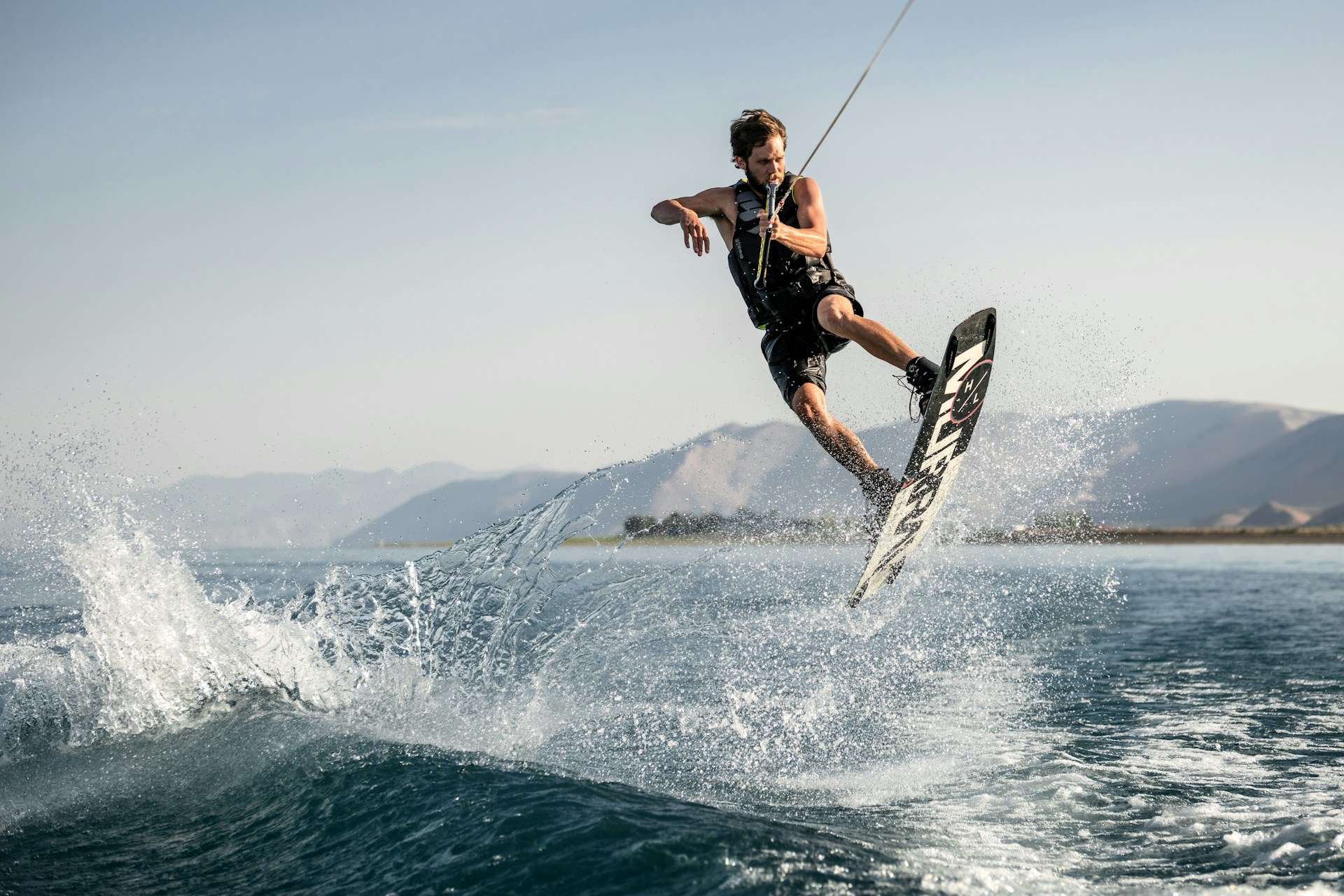 Kitesurfer in midair
