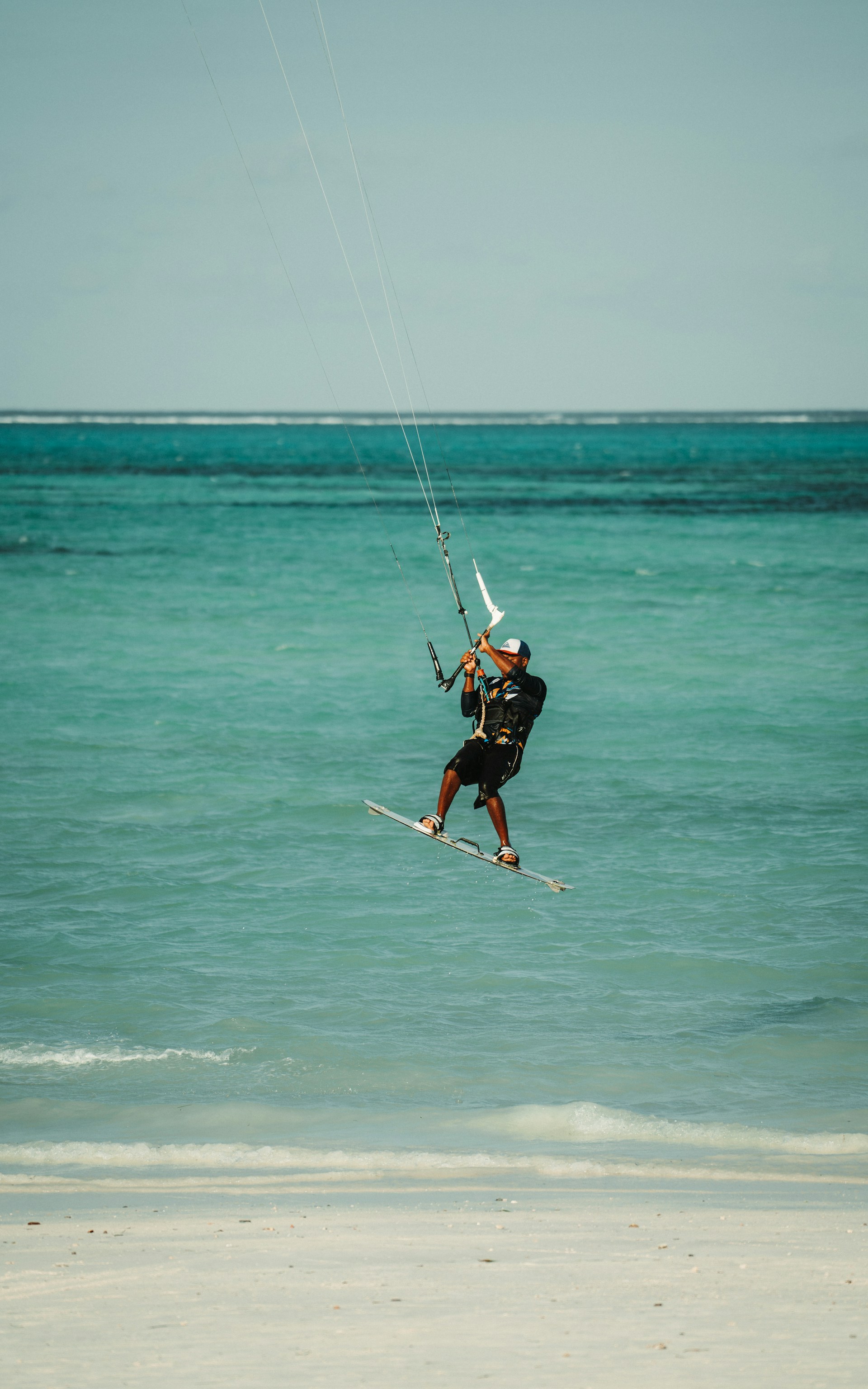 Kitesurfer at sunset
